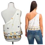 Free People NWT  Bali Baby Asymmetrical Tank - Ivory Combo - Medium Photo 2