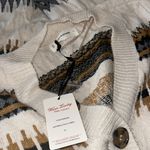 Lucky Brand NWT   Geometric Cardigan Sweater Dress In Cream/black /Tan 1X Photo 6