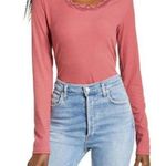 Socialite Long Sleeve Scoop Neck Crop Top In Mauve Medium NWT Photo 4