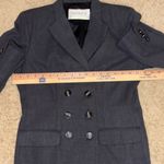 Hugo Buscati Skirt Suit Double Breasted Blazer Career Gray wool made in USA Sz 6 Photo 9