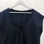 Eileen Fisher Dress Size L 100% Silk Black Shift Cap Sleeve V-Neck Photo 5
