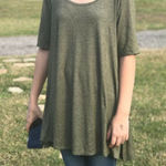 LuLaRoe  Womens Top Size Small‎ Perfect T Tunic Olive Shirt Green Heathered Solid Photo 0