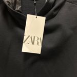 ZARA  Womens Black Pleated Back Hoodie Sweatshirt With Kangaroo Pocket Size M Photo 6