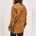 Free People NWT  Nigel Preston Roslyn Suede Shirt Jacket - Bark brown motif - XL Photo 4
