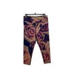 Eagle Rock Werkshop Pink Orange Roses Purple Capri Yoga Leggings Sz Large Photo 3