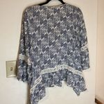 Umgee  Navy and White blouse XL Baby doll style Photo 3