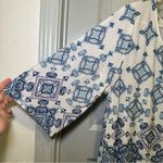 Naïf  Blue/White Print Scoop Neck 3/4 Sleeve Tunic Blouse 1X Photo 3