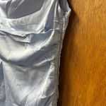 Here Comes the Sun NEW  In Blooms Off Shoulder Satin Maxi Dress Blue Large L NWT Photo 7