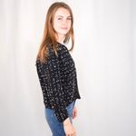 Nordstrom LELA ROSE | CROPPED KNIT CARDIGAN JACKET IN BLACK IVORY POPCORN TEXTURE SIZE XL Photo 2