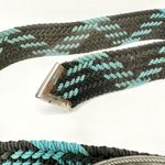 Vintage EJCO USA Made Double S Woven Braided Belt Eagle Buckle Blue Black Photo 3