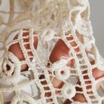 LC Lauren Conrad Cream Sleeveless Open Crochet Top L Photo 4