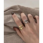 Boutique NEW Chunky Yellow Gold Plated Sterling Silver Open Wrap‎ Band Ring, Adjustable Photo 2