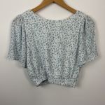 Abercrombie & Fitch Womens Cropped Knot Front Top Floral Print Short Sleeve M Photo 3