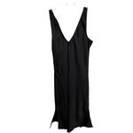 A New Day Women's Slip Dress Black Silky Satin V Neck Small NWOT Sexy Date Night Photo 4