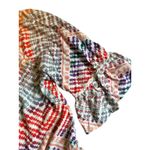 Zac & Rachel Boho Geometric Print Top Size 2X Colorful Indian Gauze Crochet Orange Photo 2