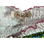 Magic  Womens Strapless Maxi Dress‎ 1X White Cotton Floral Boho Smocked Cottage Photo 7