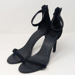 Joie  Abbott Ankle Strap Suede Open Toe Heels with Zipper Black Size 38.5 Photo 10