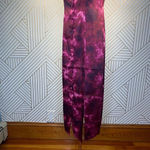 Cinq a Sept Alexa Dress Tie Dye Satin Midi Hippie Boho Slits Size 4 Pink Photo 6