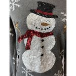 Tipsy Elves Tipsy‎ Elves Ugly Christmas Sweater Sequin Snowman Snowflakes Gray Small Knit Photo 1