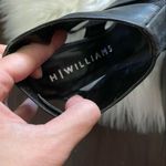 H WILLIAMS black leather sheer panel heels Size 5 Photo 4