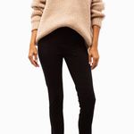 ANINE BING Max Pants Women's Black Straight Leg Split Hem Pants Size 34 2 Luxury Photo 0