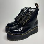 Dr. Martens Sinclair Distressed Patent Leather Platform Boots in Black Photo 4