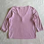 draper's & damon's  Baby Pink Henley Top Lace Trim Sz L Coquette Fairy Y2K Indie Photo 4