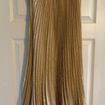 Japna Gold Leopard Pleated Midi Skirt Photo 0