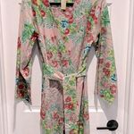 Anthropologie Plum Pretty Sugar Love Poppy Kimono Robe Coverup - Pink Floral Belt Large Photo 0