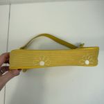 Art Class Y2K Style Mini Bag Wristlet Yellow Corduroy Purse Embroidered Flowers Cottage Photo 4