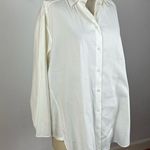Lafayette 148  New York White Crepe Button Up Shirt Photo 1
