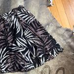 Vintage Black And Brown Silk Leaf Print Mini Skirt Size M Photo 2