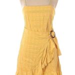 Princess Polly Maize Yellow Wrap Mini Dress Smocked Back Photo 0