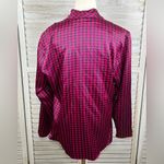 Houndstooth JH COLLECTIBLES Vintage 80's Drape Front Blouse Magenta/Black -12 Photo 3