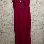 Katie May Edgy Cutout One Shoulder Gown, Magenta Photo 10