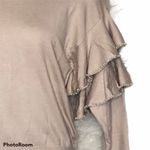 Stellah Pearly Trim Ruffle Sleeve Sweater Light Pink Peach Size Large NWT Tan Photo 5