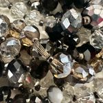 Multi strand crystal beaded tie back necklace Black Photo 8