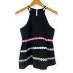 VICI | S | Women's Sleeveless High Neck Tank Top Embroidered Dots Rainbow Photo 3