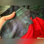 Vintage handmade navy green plaid button front cape shawl, one size Blue Size one size Photo 14