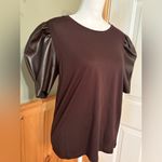 Michael Kors MICHAEL  Women's Puff-Sleeve T-Shirt, Brown, Medium Photo 1