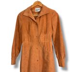 Vintage Samuel Robert Terracotta Orange Peach Suede Long Belted Coat Photo 2
