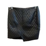 LF Faith in Love Zip Asymmetrical Quilted Faux Leather Mini Skirt Black Size 8 Photo 0