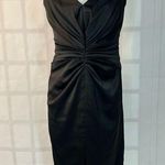 Tadashi Collection Black satin cap sleeve cocktail Dress Size 6 Photo 0
