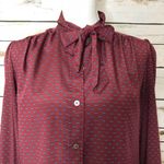 Evan Picone 🌷 Burgandy Long Sleeve Blouse Size 12 Photo 1