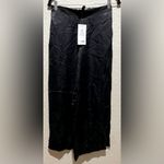 Athleta  NWT Satin Feel Like Black Wide-Leg Pants With Pockets Size M Photo 3