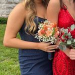 La Femme Navy Prom Dress Photo 3