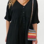 Urban Outfitters Uo Blake Button-down Frock Dress In Black Baby Doll Style Size Photo 0