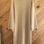 Simple by Suzanne Betro long sleeve tan ribbed turtleneck maxi sweater dress Size L Photo 6
