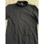 Philippe Matignon Black Geometric Logo Mock Neck Long Sleeve Top S M Size undefined Photo 1