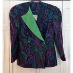 Stefano’s by Stephan Carey vintage paisley blazer jacket 8 wool Green Photo 7